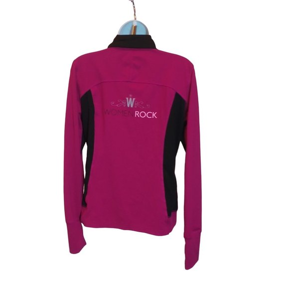 Women Rock Wear Full Zip Collared Black/Pink Activewear Jacket Women's Sz. S - Picture 2 of 8